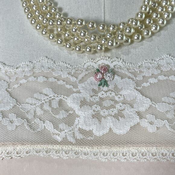 Vintage 60s Coquette Pastel Pink Nylon Lacy Babydoll Nightgown Women’s Size S - Picture 10 of 10